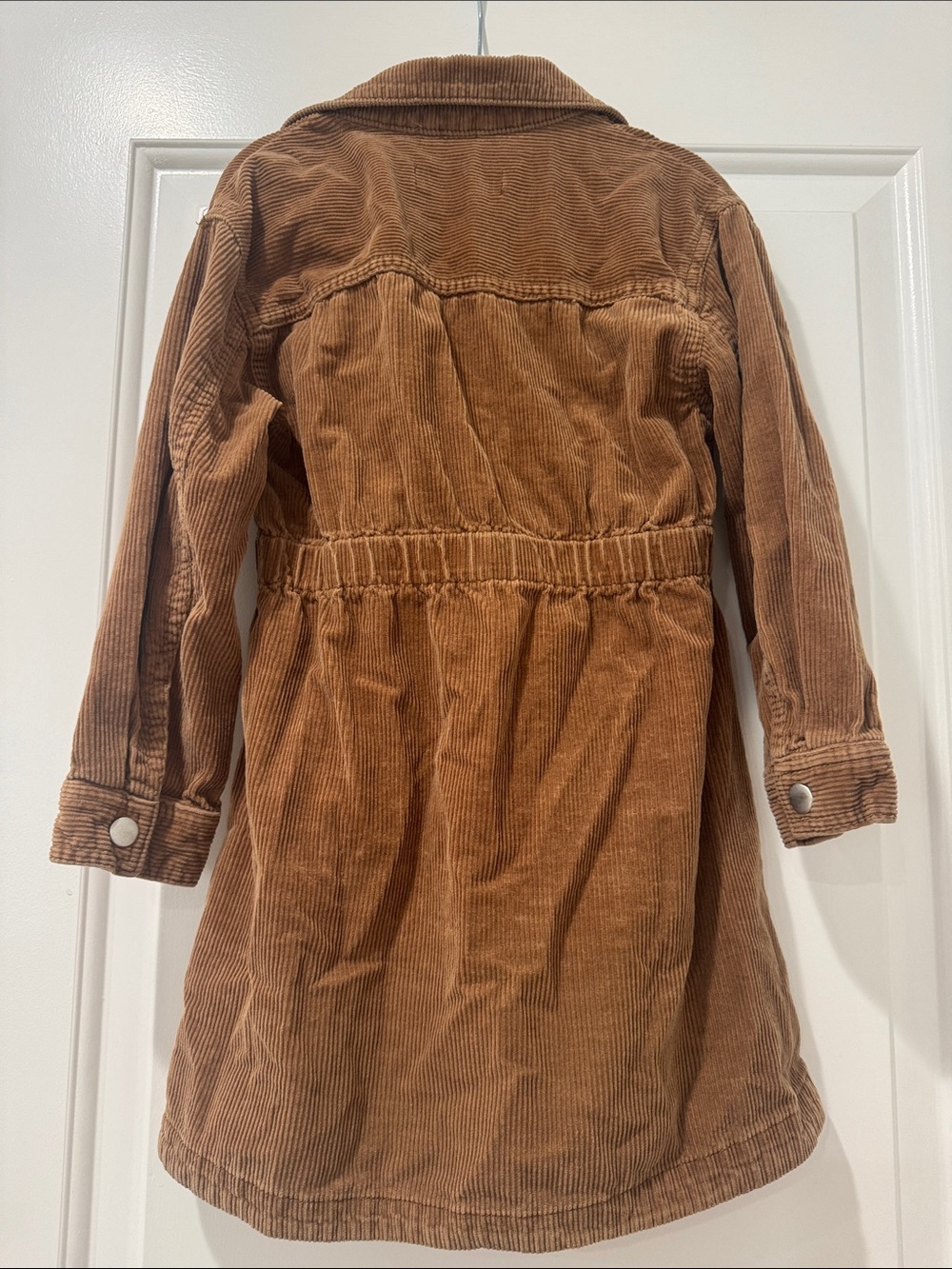 Girls' Brown Corduroy Button-Front Dress - Picture 6 of 6